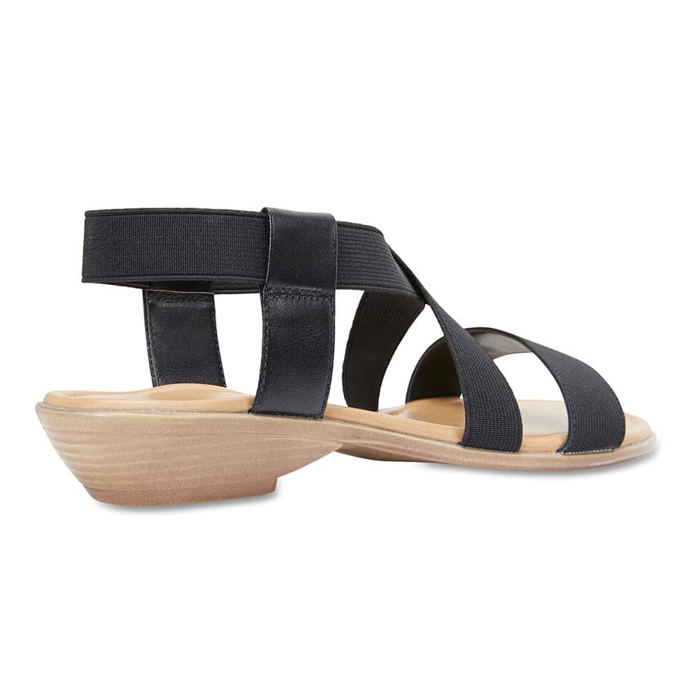 Saratoga Sandal in Black Fabric