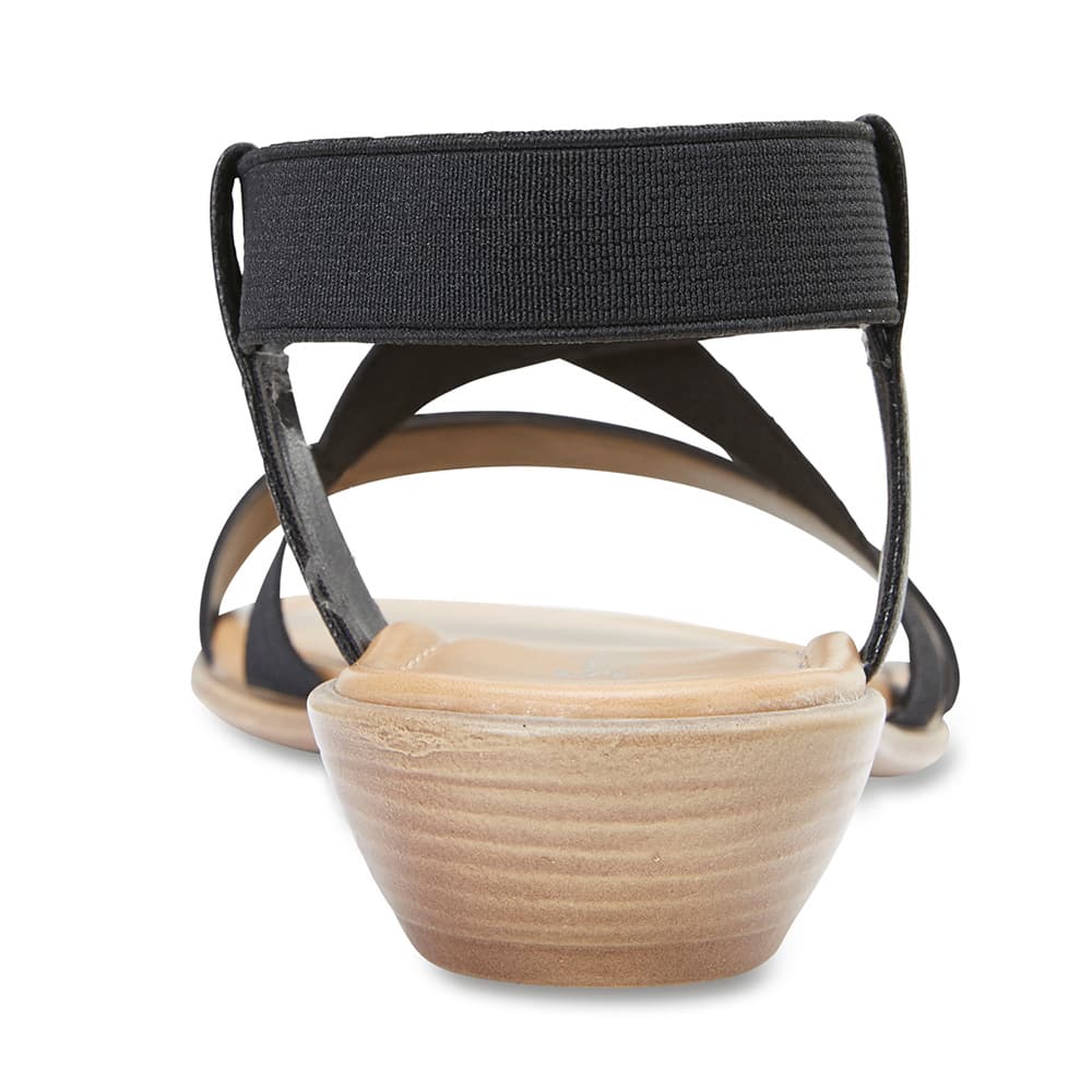 Saratoga Sandal in Black Fabric