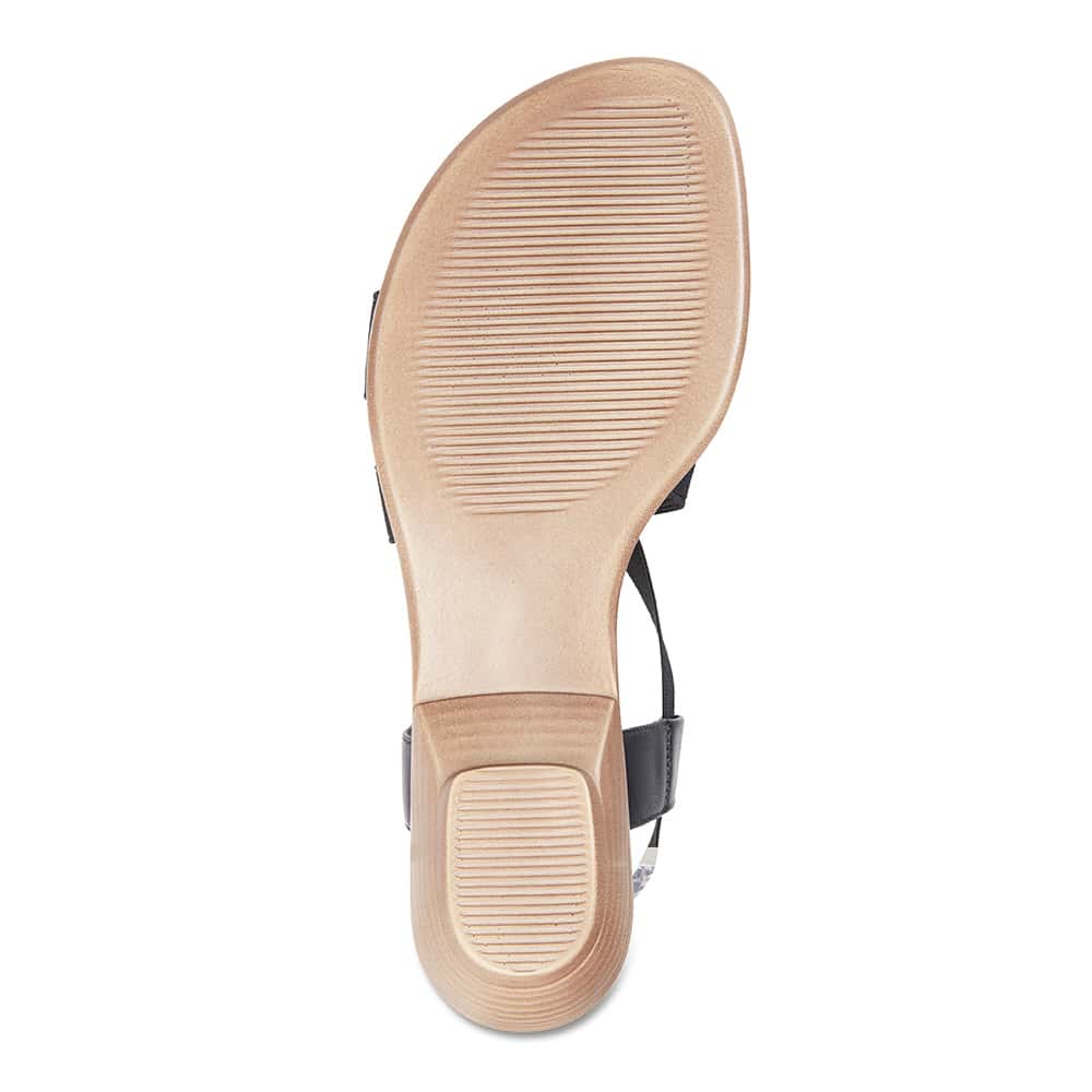 Saratoga Sandal in Black Fabric