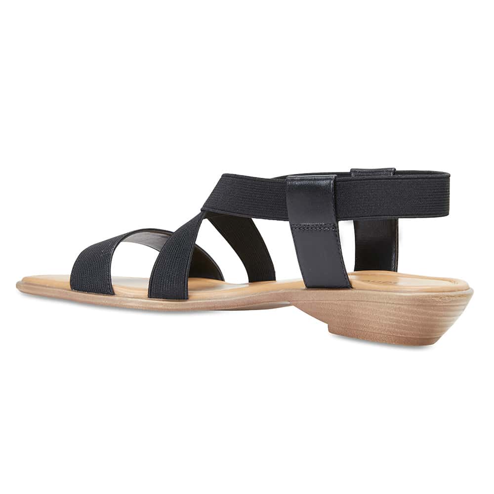 Saratoga Sandal in Black Fabric