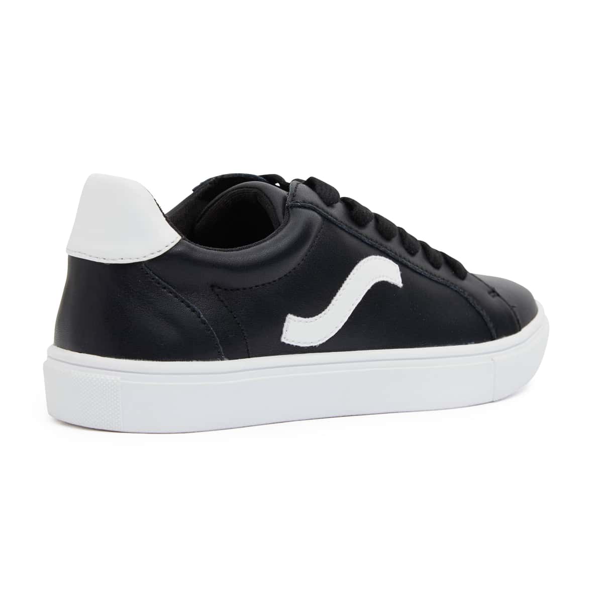Saxon Sneaker in Black And White Leather