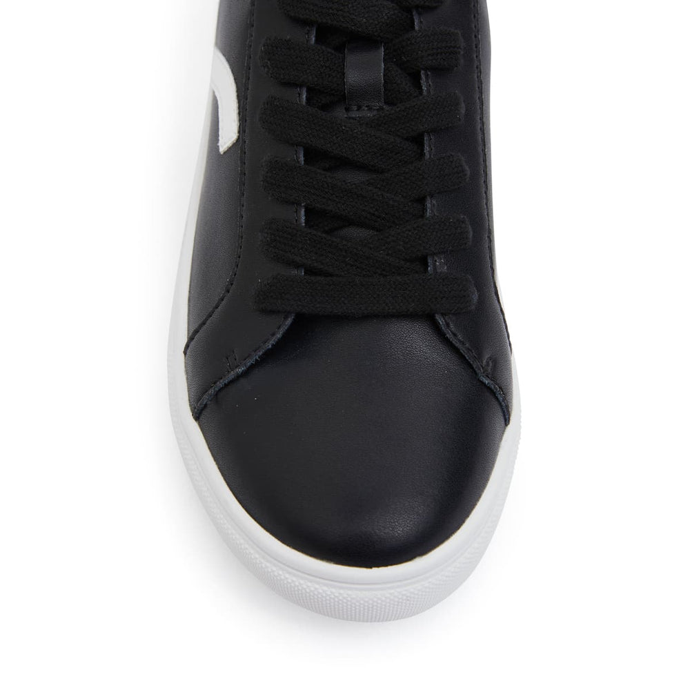 Saxon Sneaker in Black And White Leather