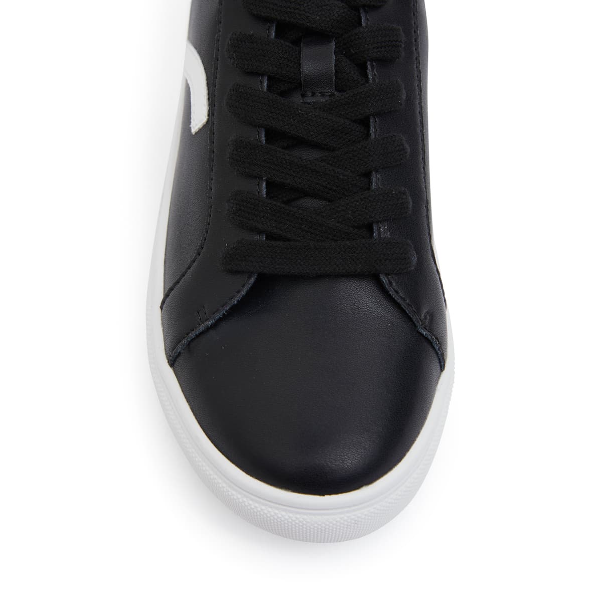 Saxon Sneaker in Black And White Leather