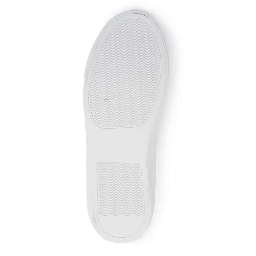 Saxon Sneaker in White And Taupe Leather