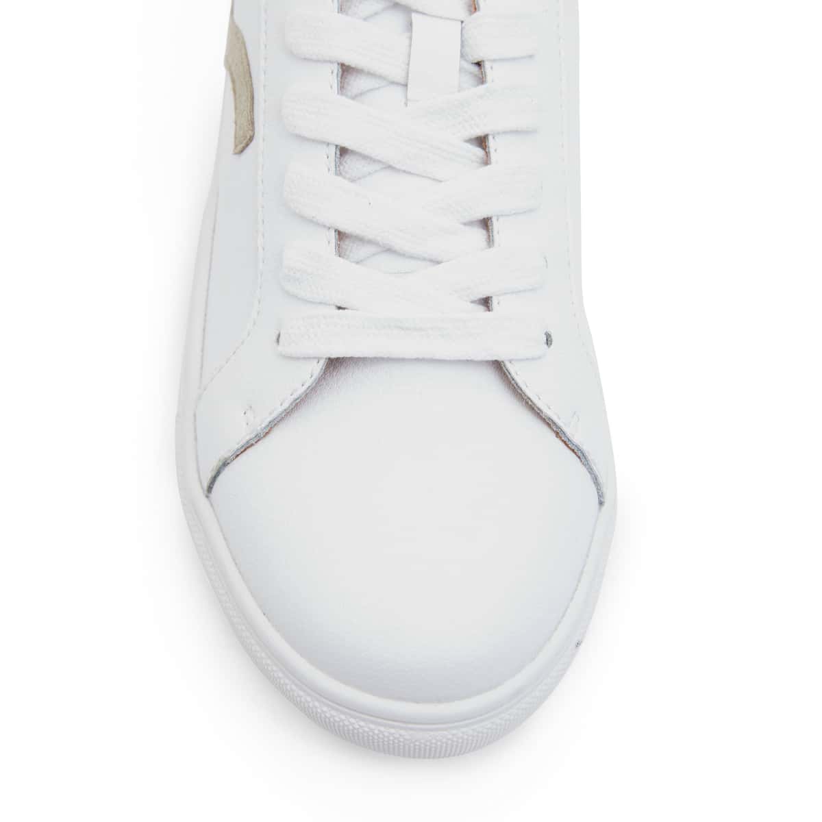 Saxon Sneaker in White And Taupe Leather