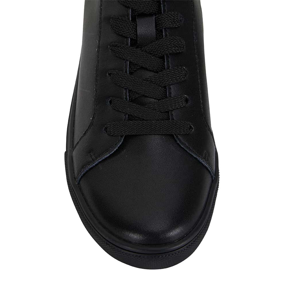 Serena Sneaker in Black On Black Leather