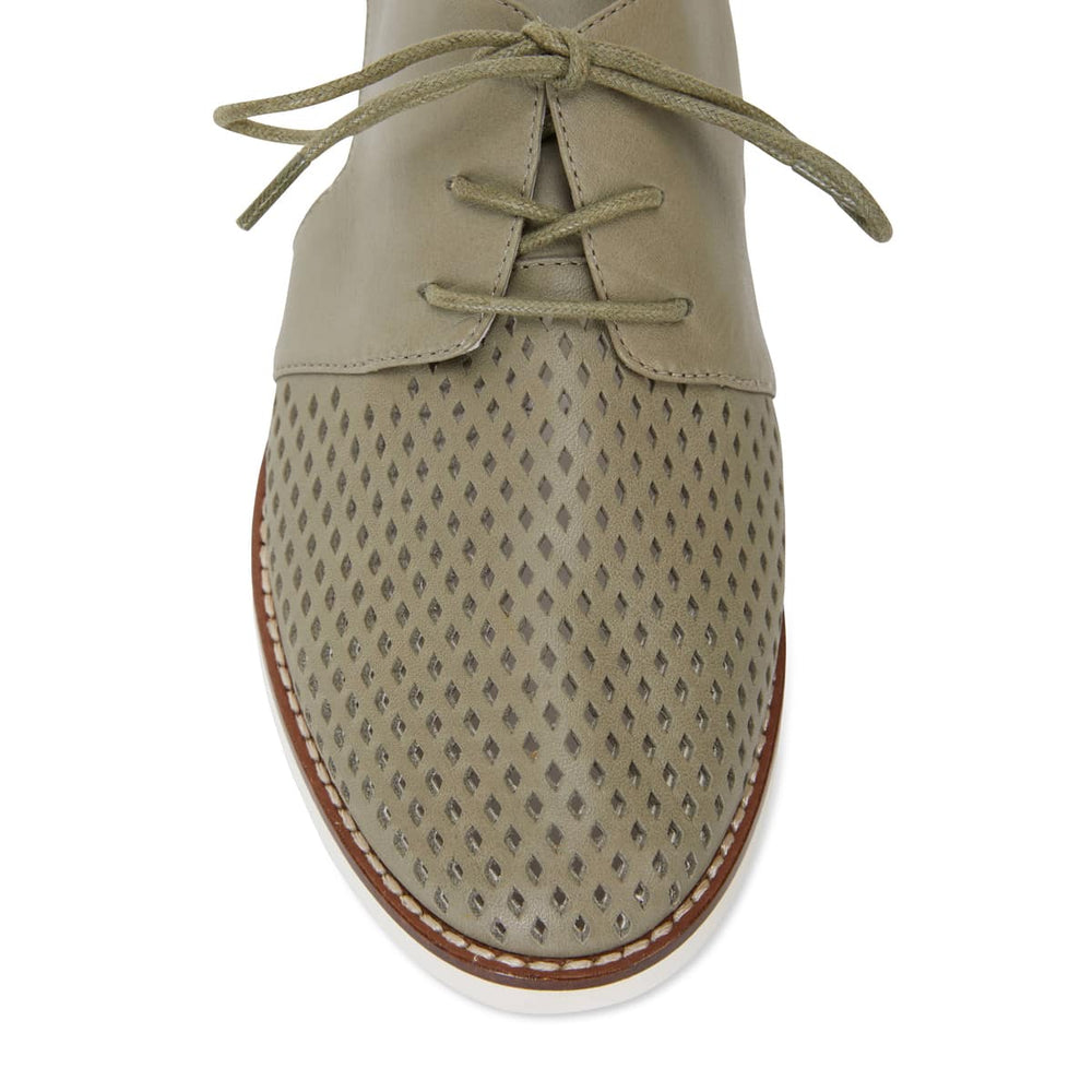 Sharon Brogue in Khaki Leather
