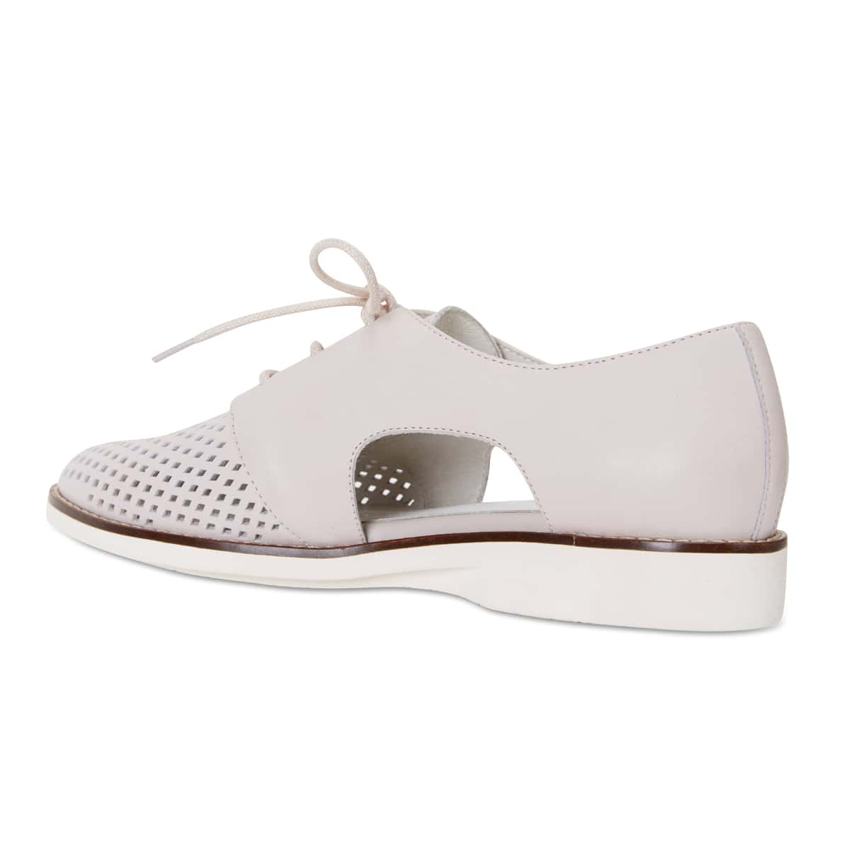 Sharon Brogue in Pale Pink Leather