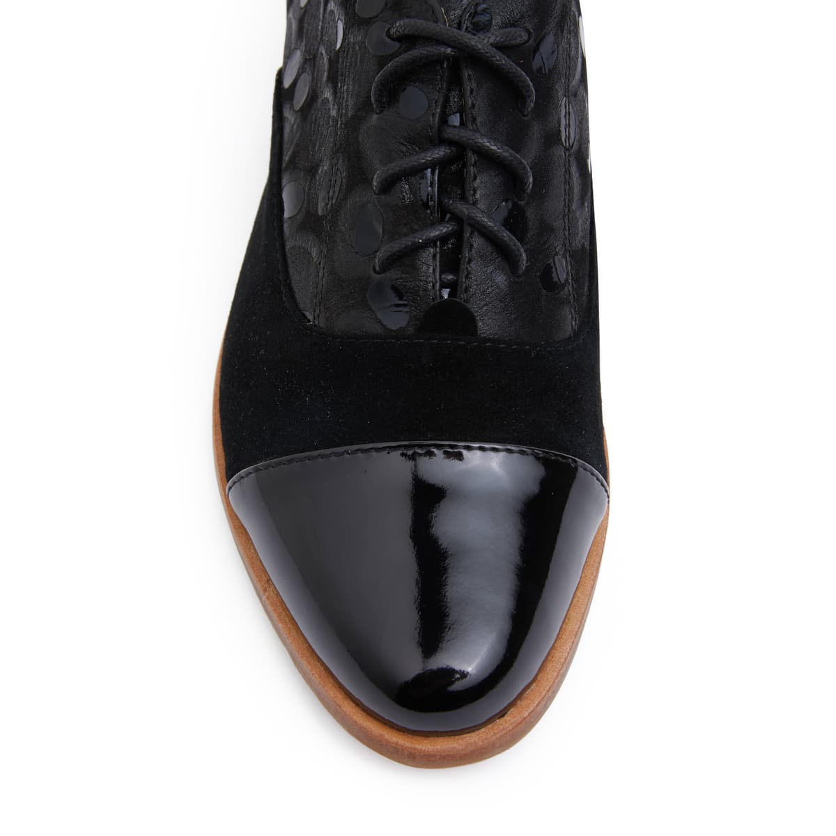 Shiraz Brogue in Black Multi Leather
