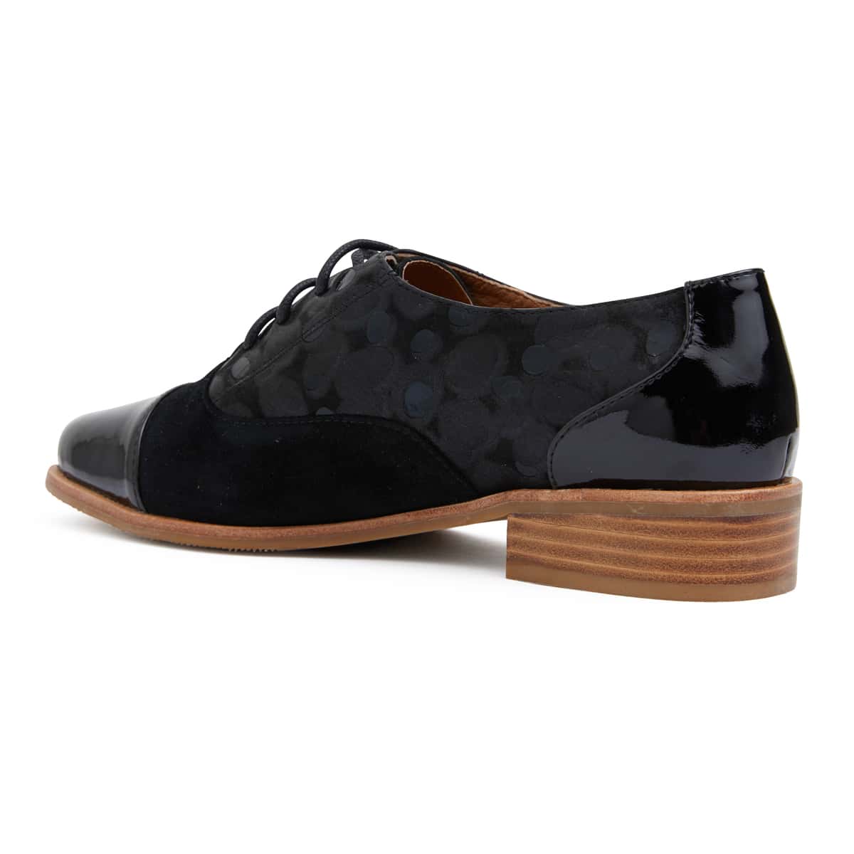 Shiraz Brogue in Black Multi Leather