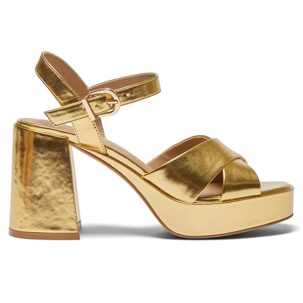 Sienna Heel in Gold Metallic
