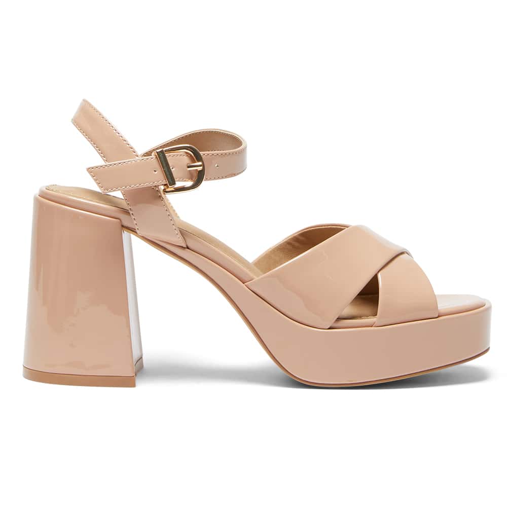 Sienna Heel in Nude Patent