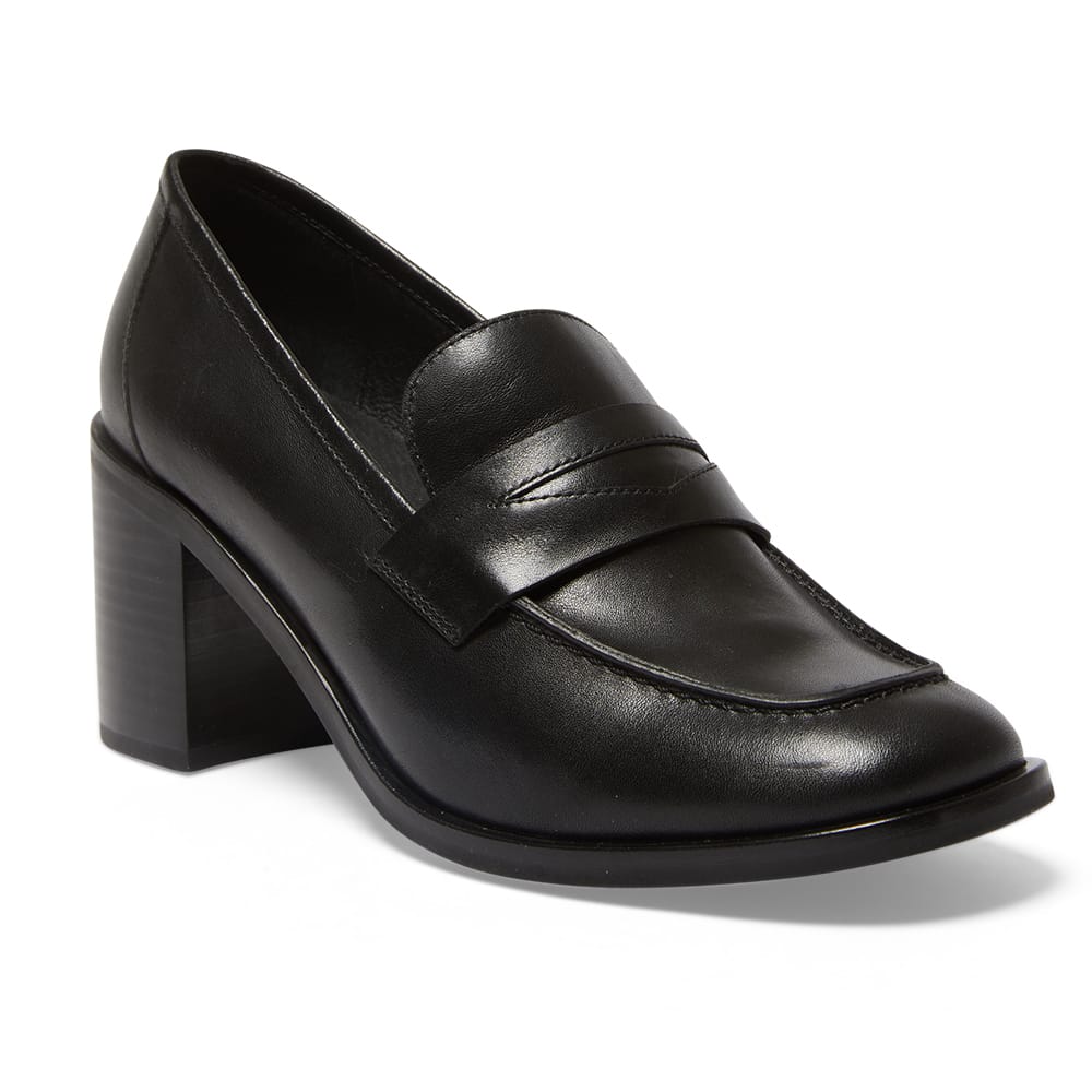 Sonya Loafer in Black Leather