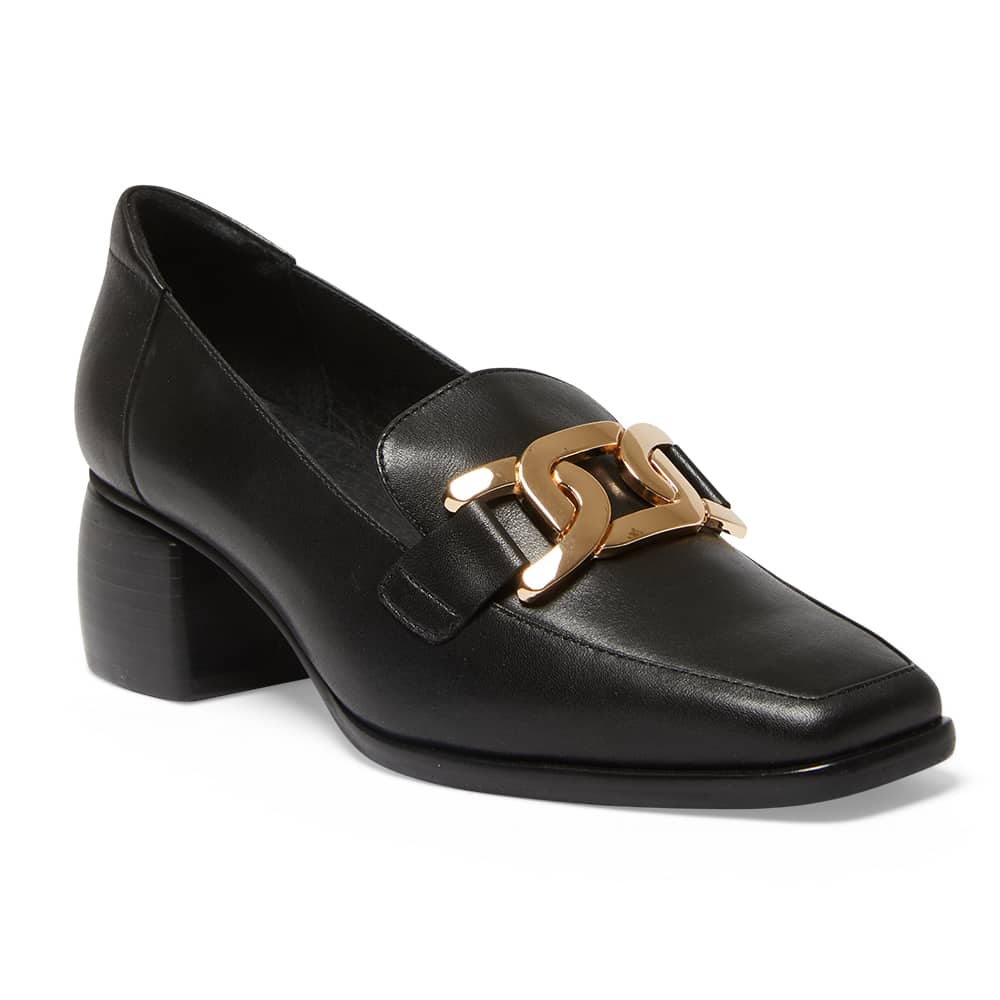 Sophia Loafer in Black Leather