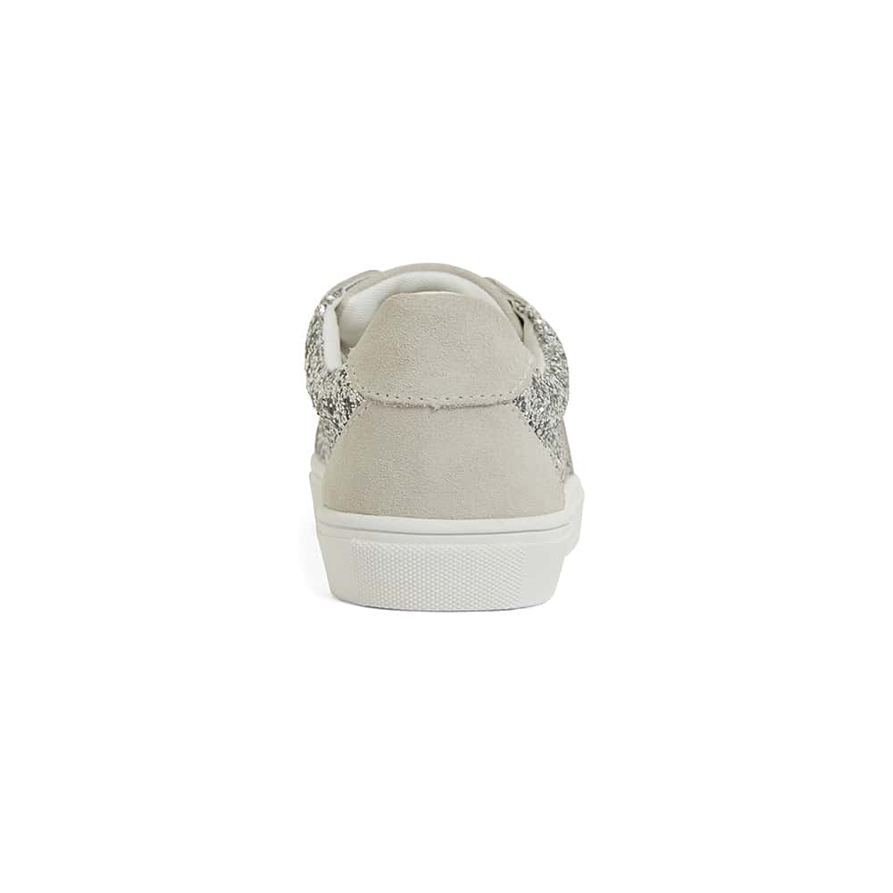 Sparkle Sneaker in Silver Glitter Leather