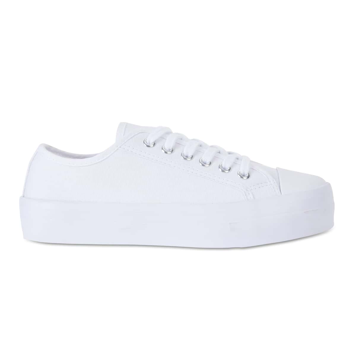 Stacey Sneaker in White Canvas