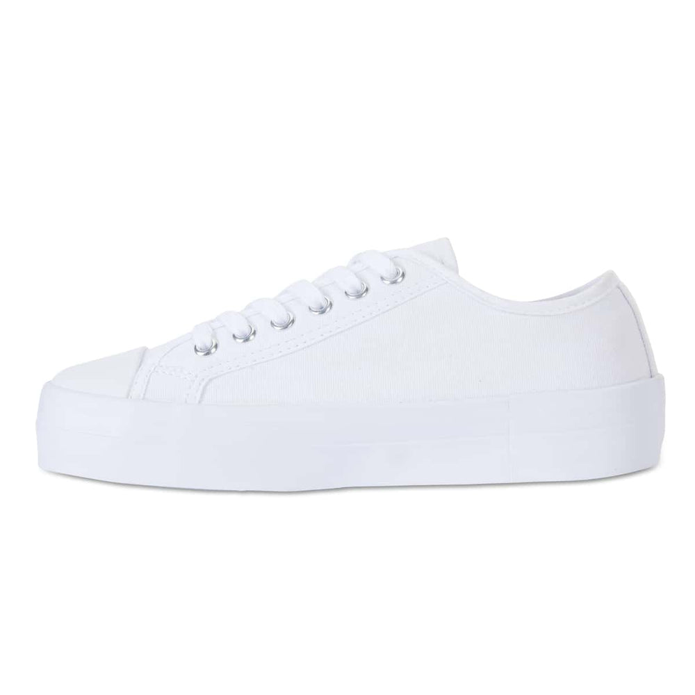 Stacey Sneaker in White Canvas