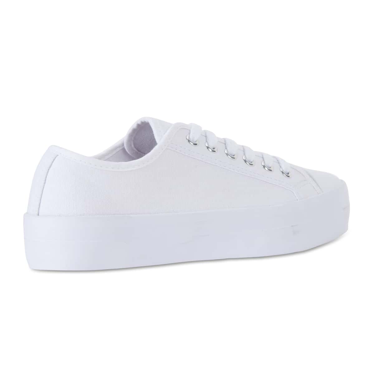 Stacey Sneaker in White Canvas