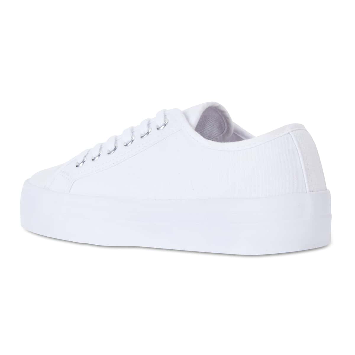 Stacey Sneaker in White Canvas