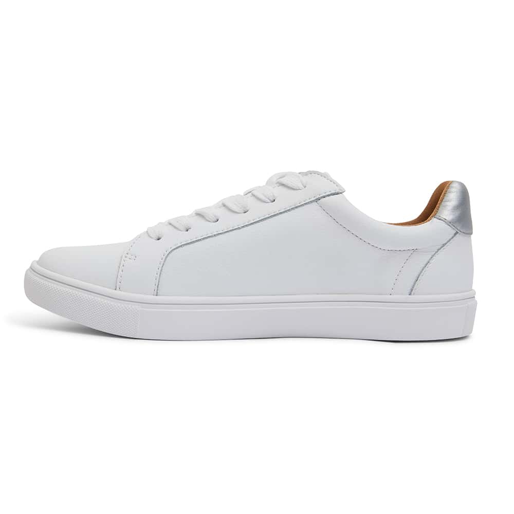 Stark Sneaker in White And Silver Leather