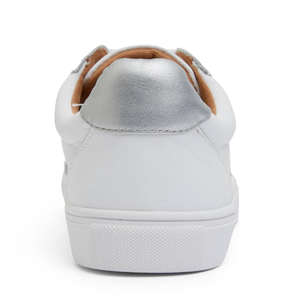 Stark Sneaker in White And Silver Leather