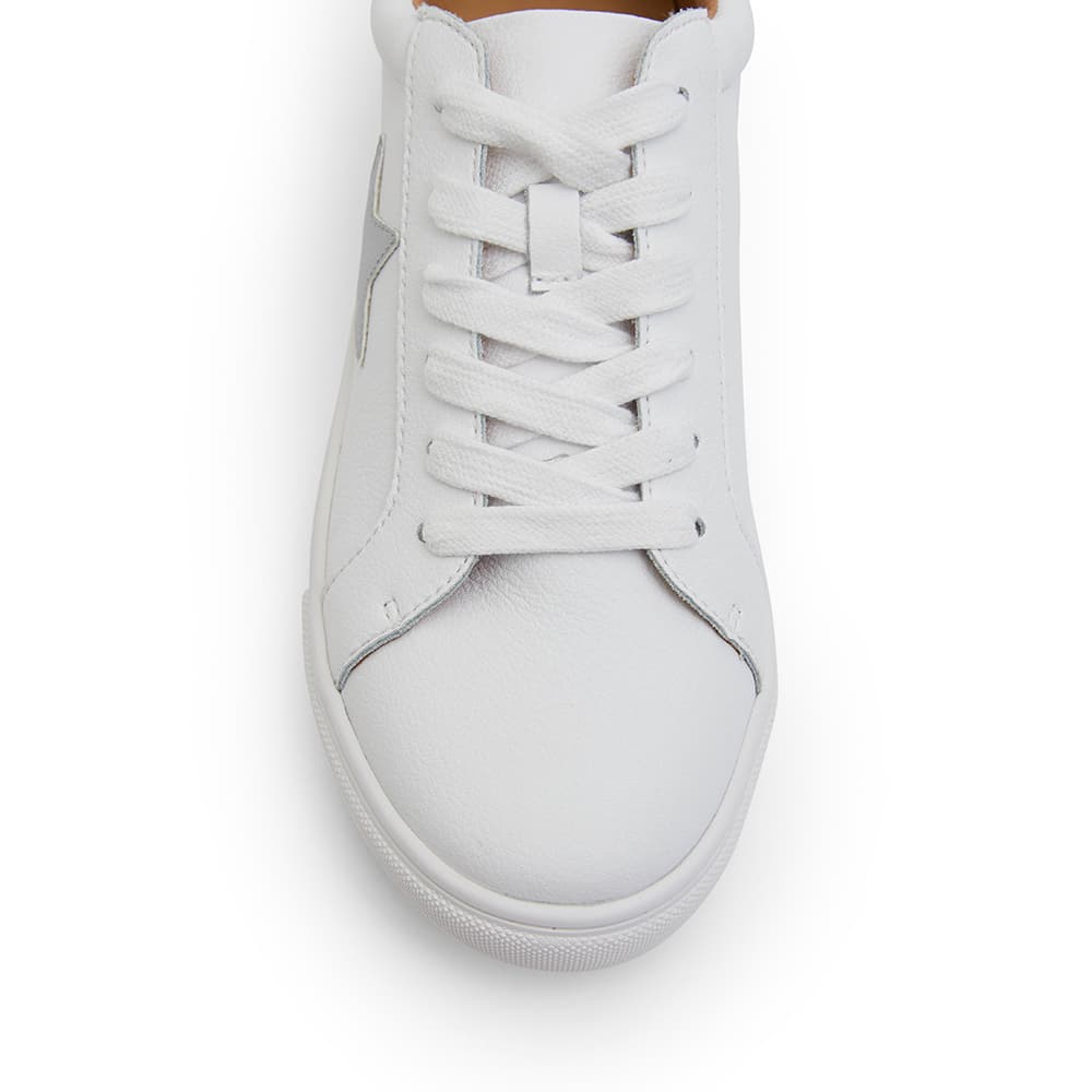 Stark Sneaker in White And Silver Leather