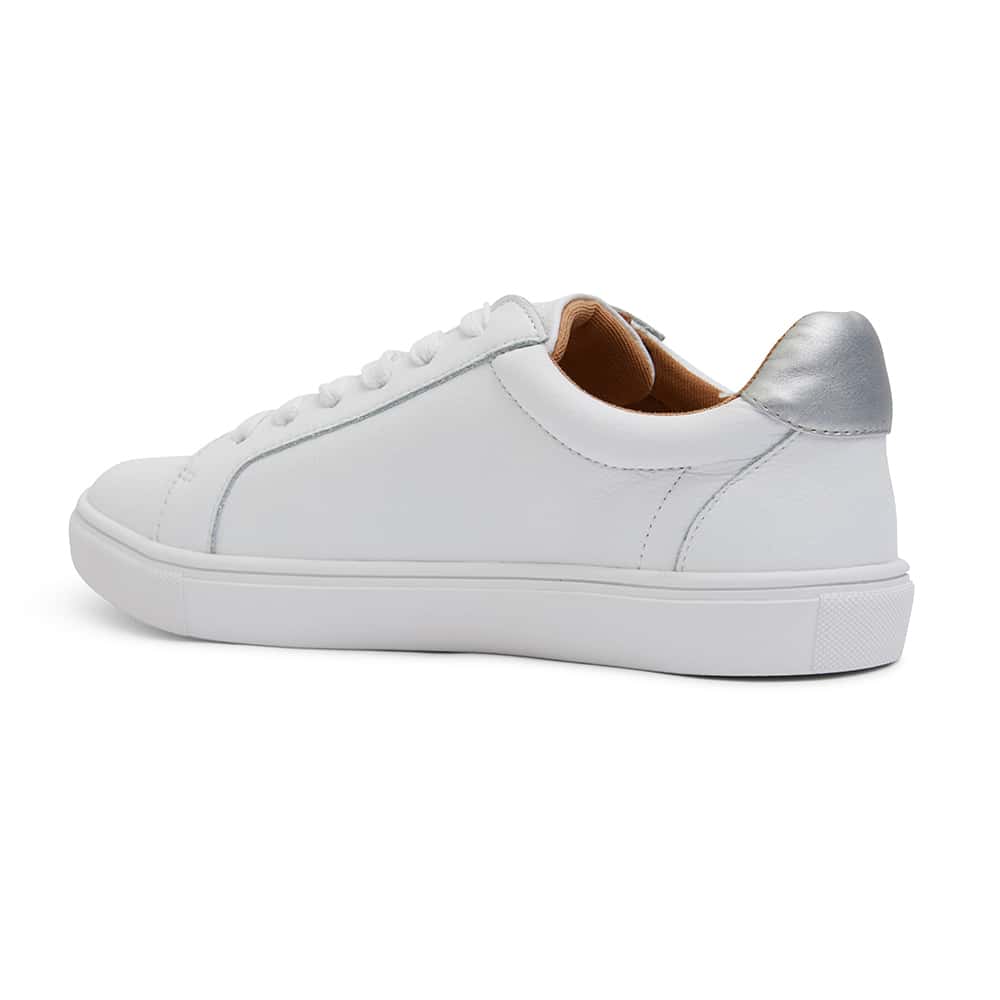 Stark Sneaker in White And Silver Leather