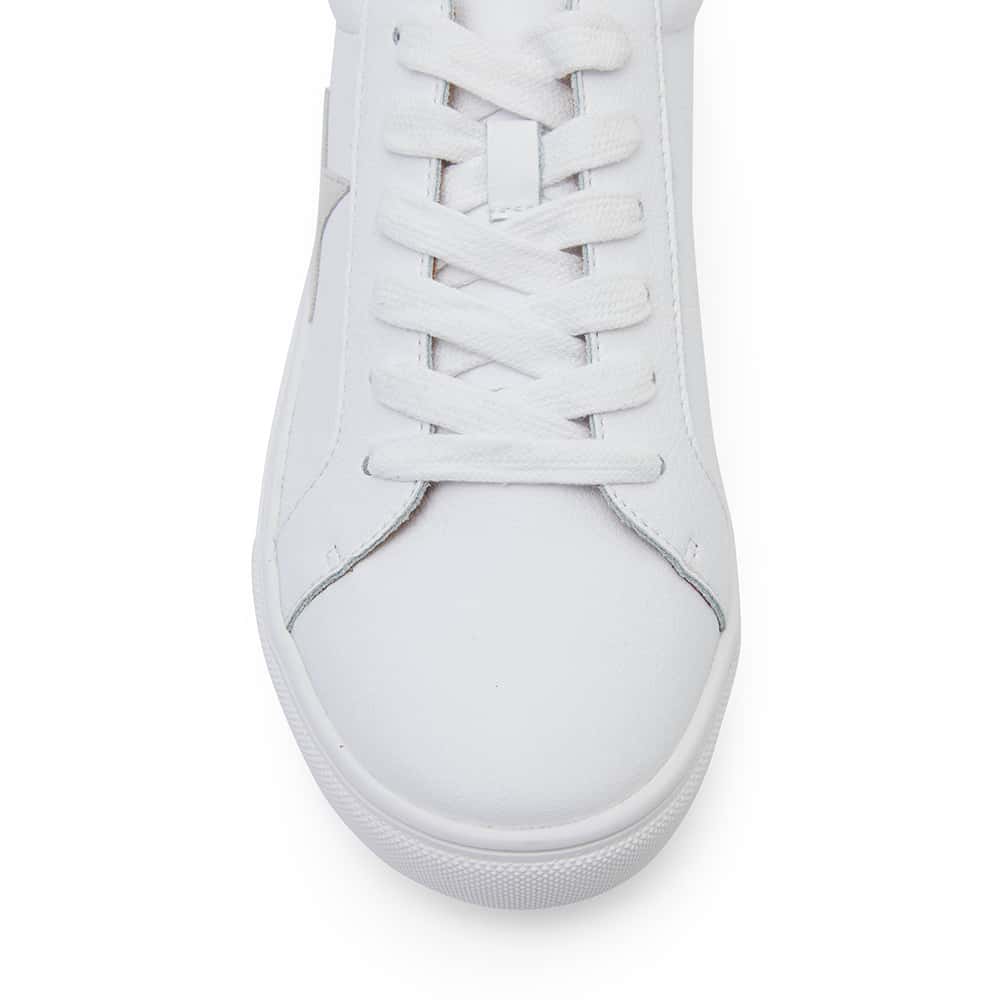 Stark Sneaker in White And Taupe Leather