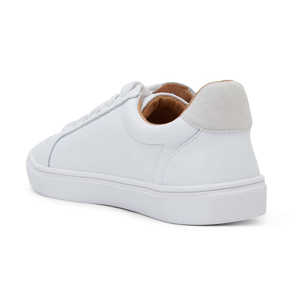Stark Sneaker in White And Taupe Leather