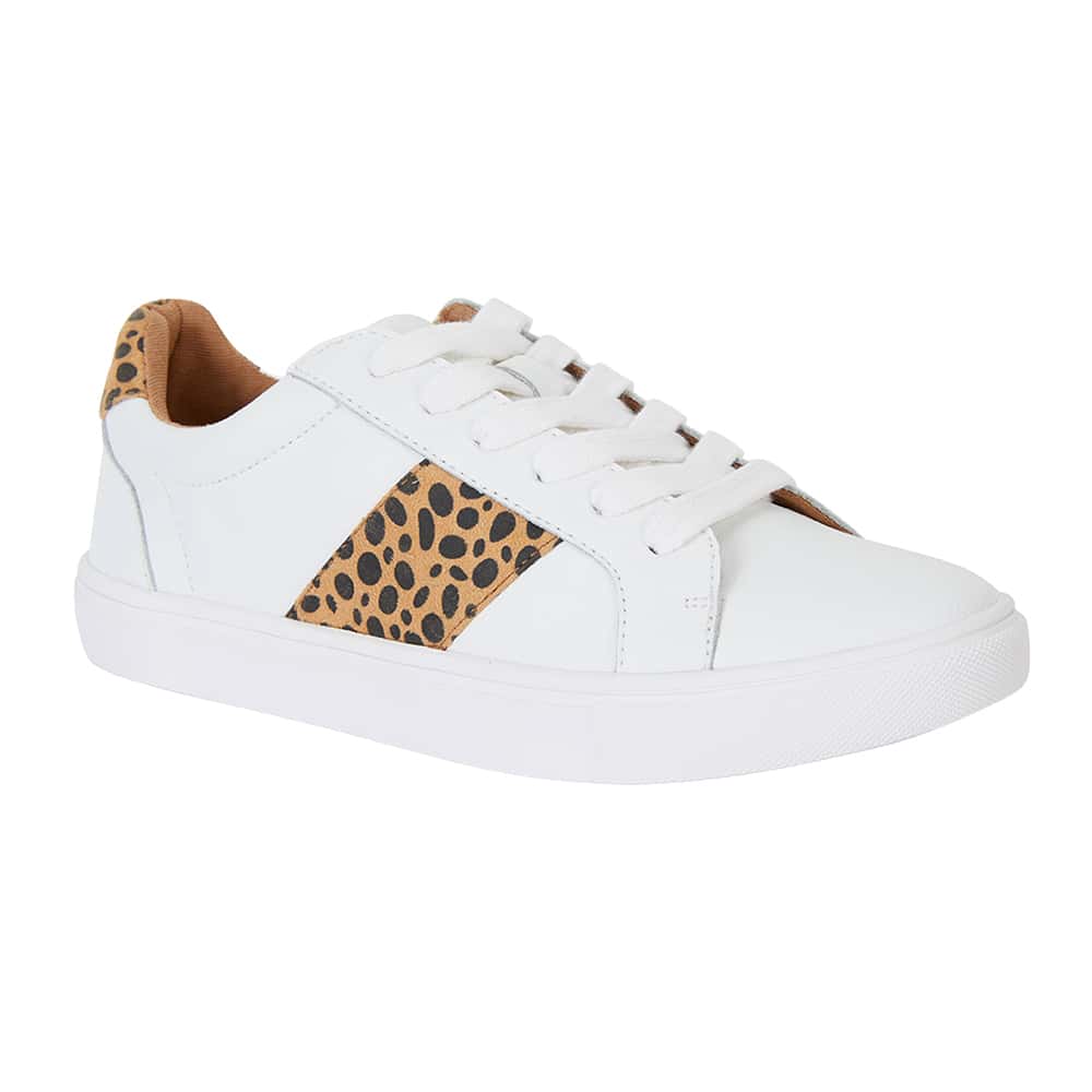 Storm Sneaker in White And Animal Print Leather