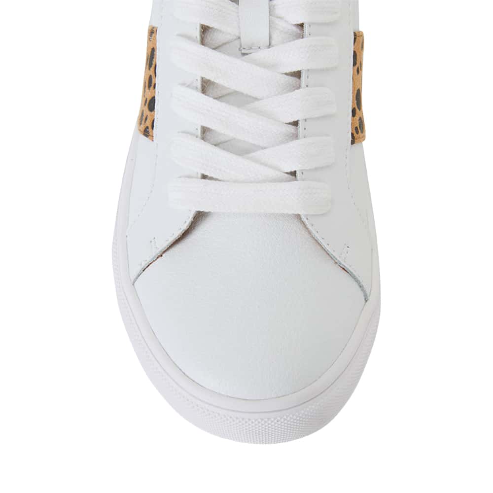Storm Sneaker in White Animal Print Leather Sandler Shoe HQ