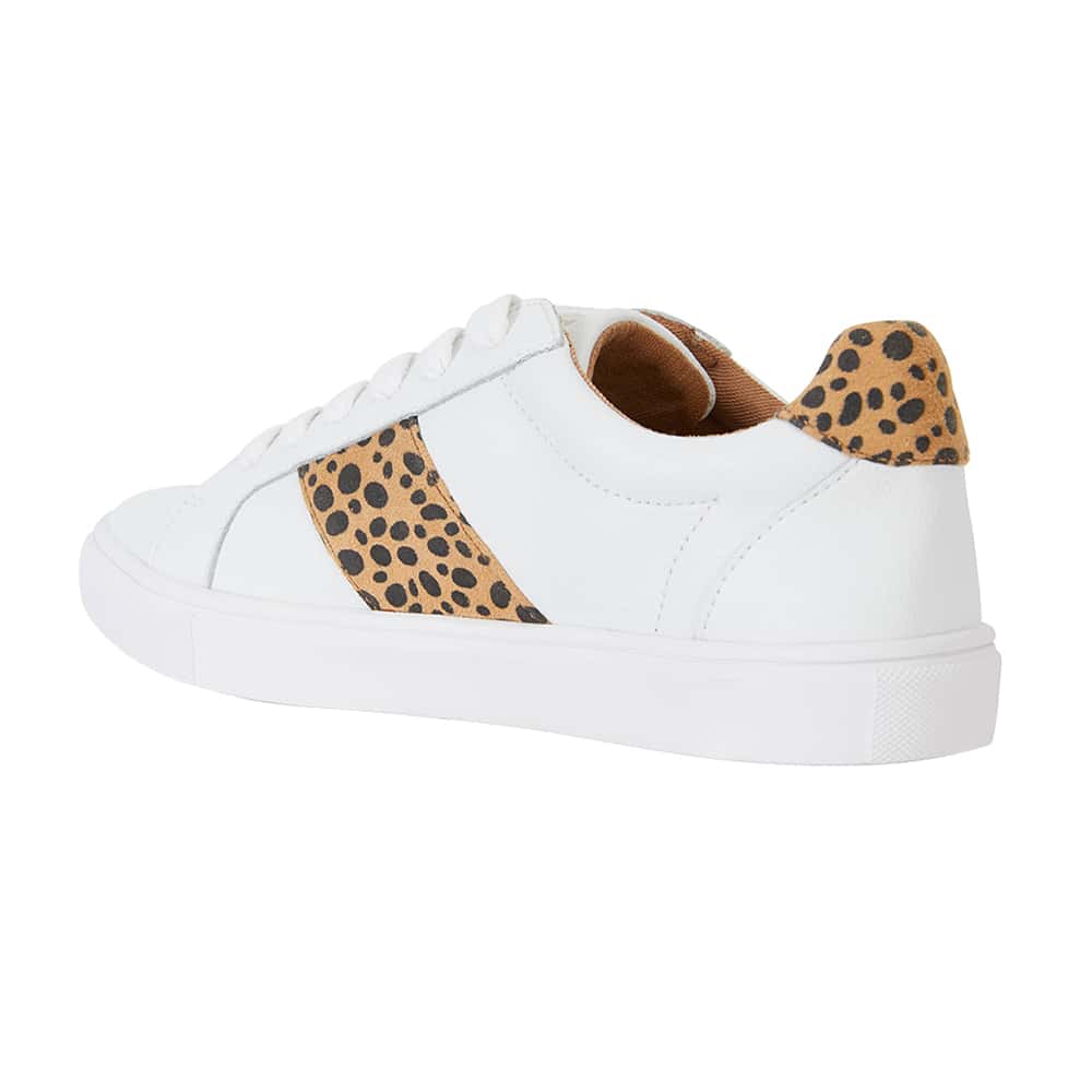 Storm Sneaker in White And Animal Print Leather