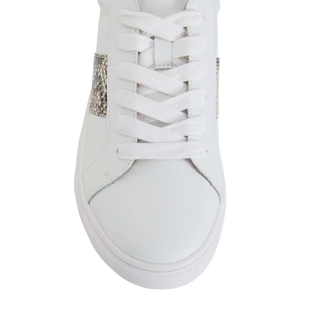 Storm Sneaker in White And Snake Print Leather