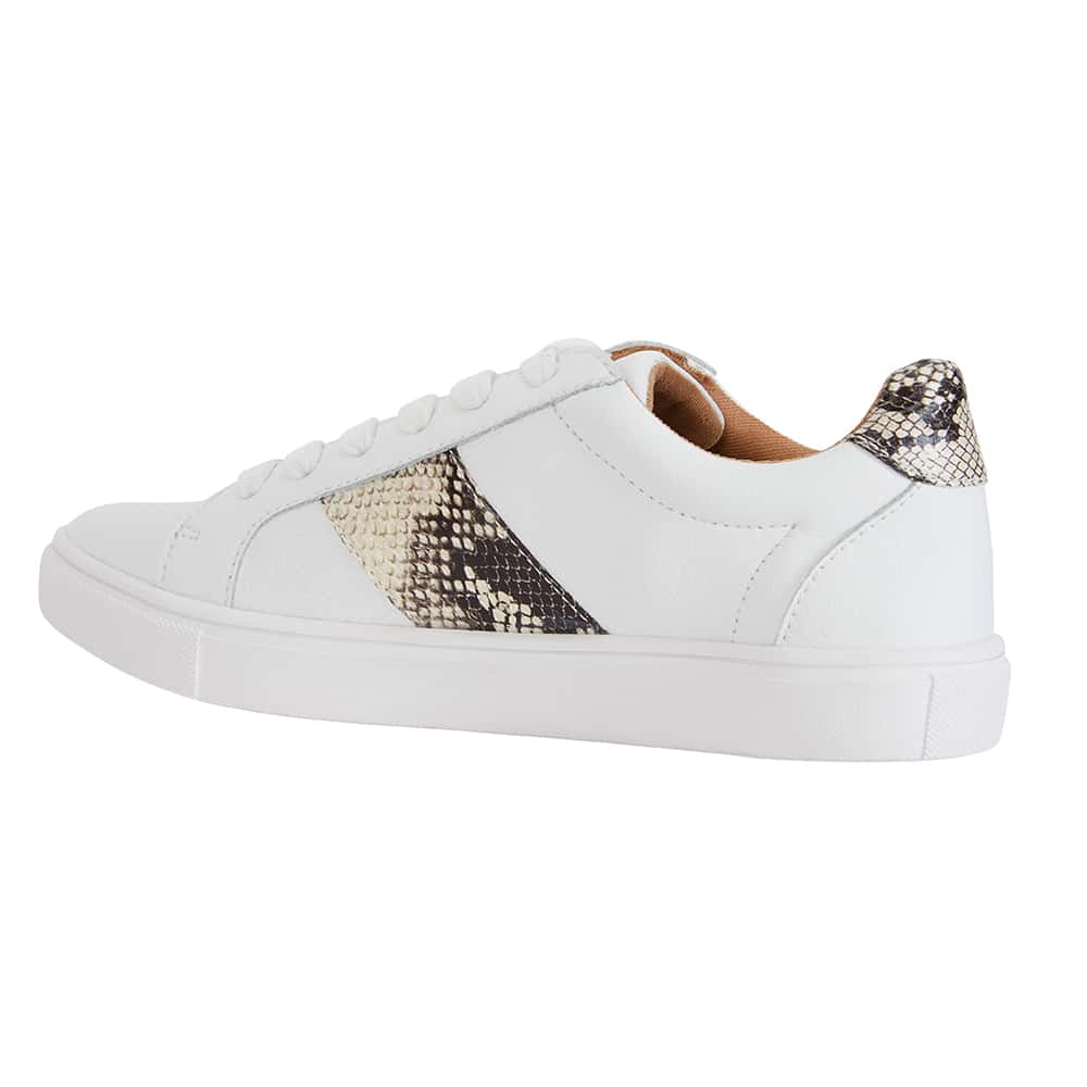 Storm Sneaker in White And Snake Print Leather