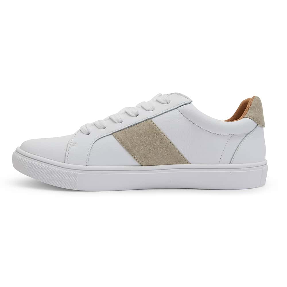 Storm Sneaker in White And Taupe Leather