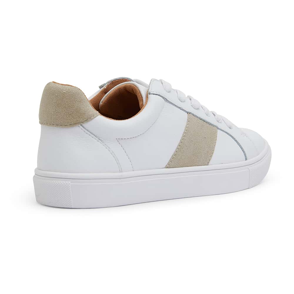 Storm Sneaker in White And Taupe Leather