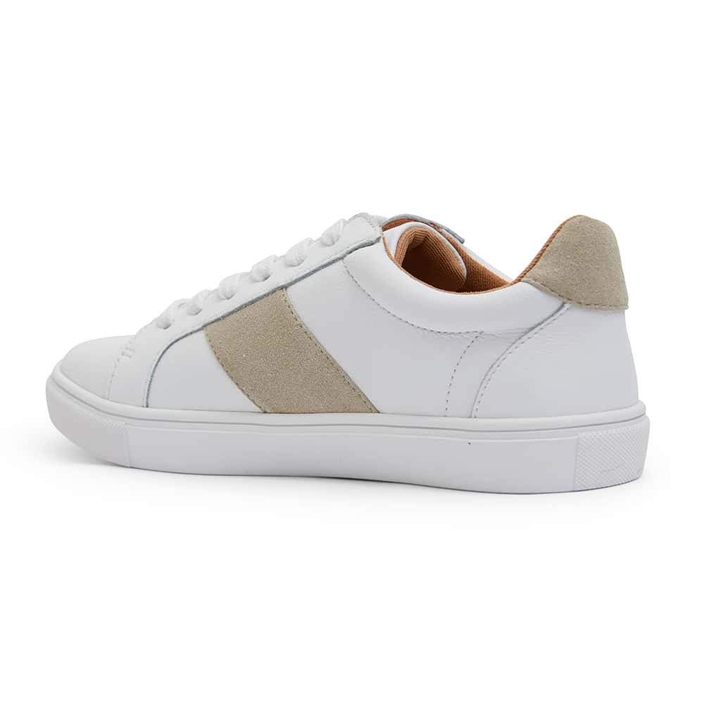 Storm Sneaker in White And Taupe Leather