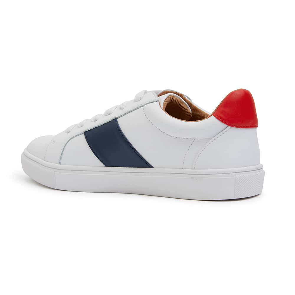 Storm Sneaker in White Navy And Red Leather