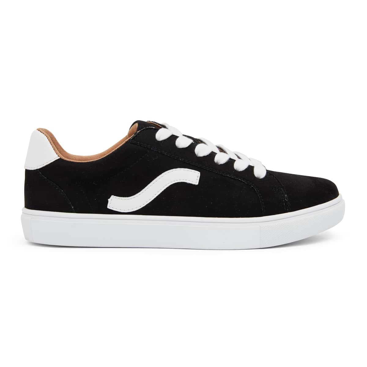 Swerve Sneaker in Black And White Suede