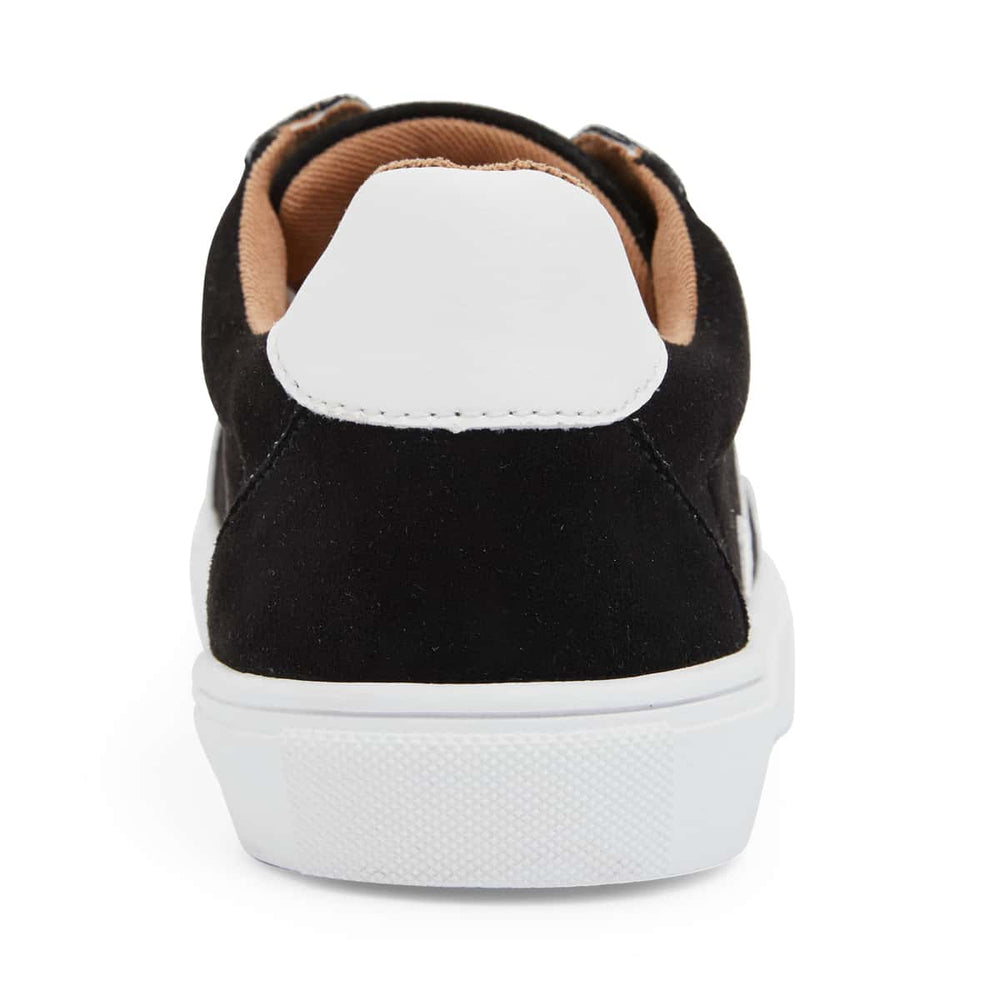 Swerve Sneaker in Black And White Suede