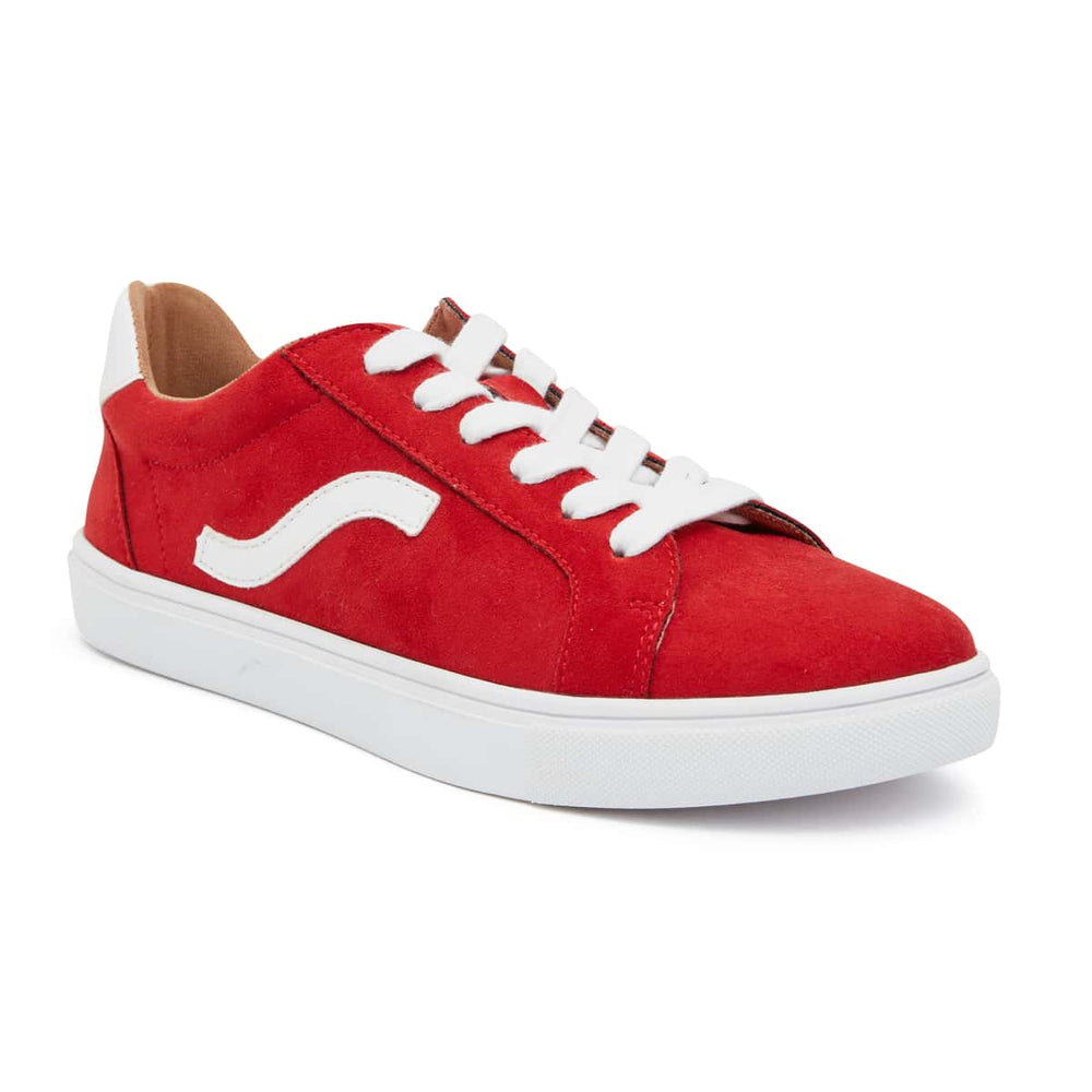 Swerve Sneaker in Red Suede