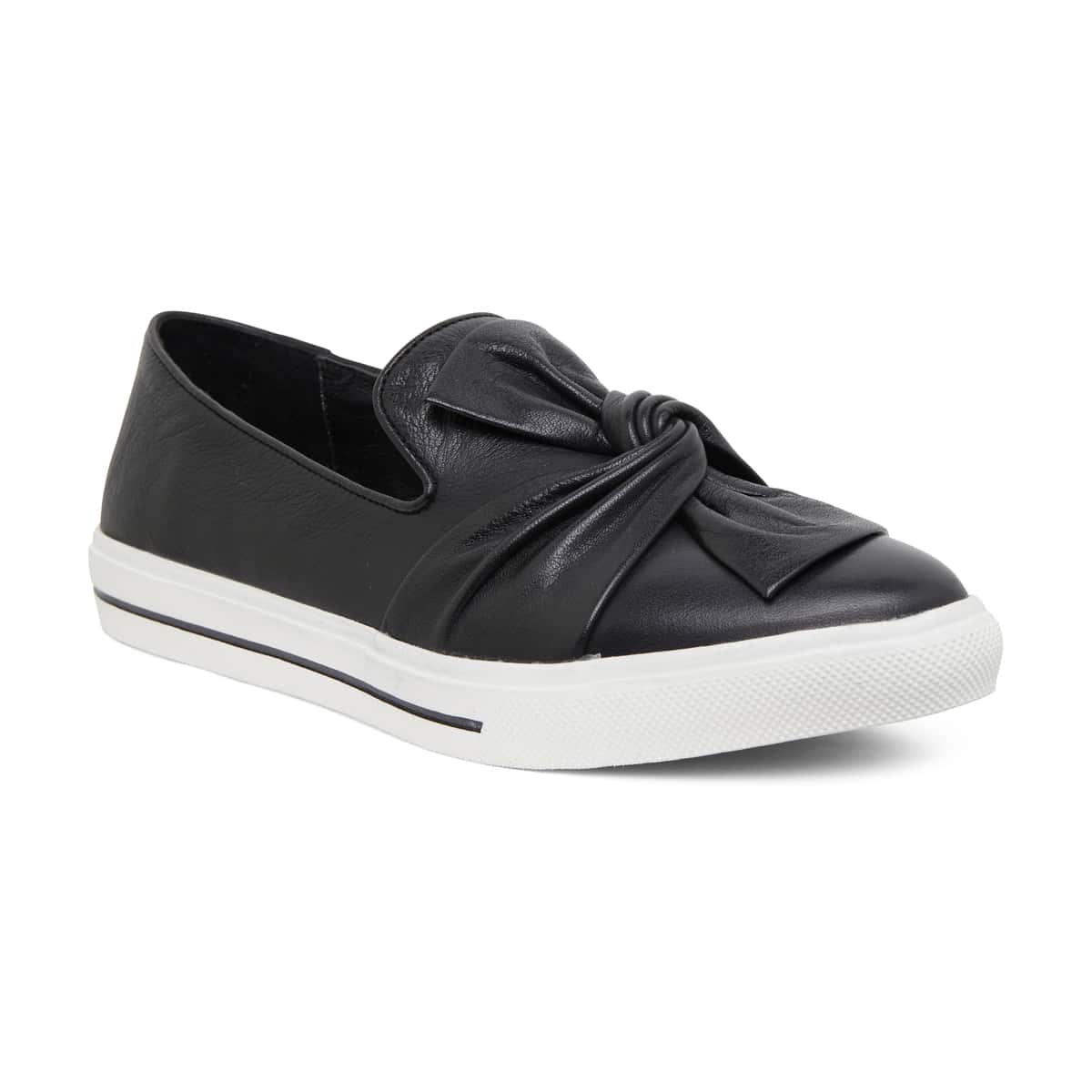 Talia Ballet Flat in Black Leather