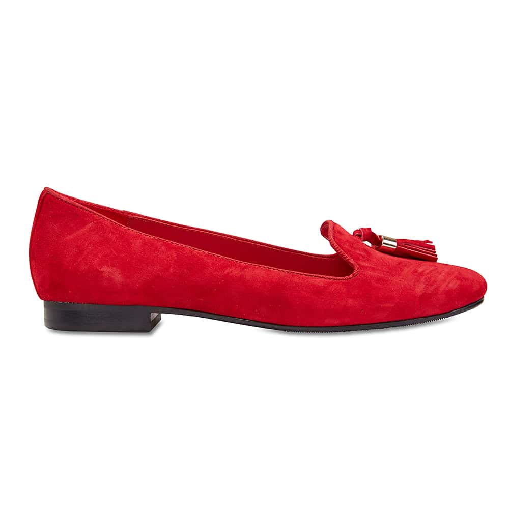 Taren Loafer in Red Suede