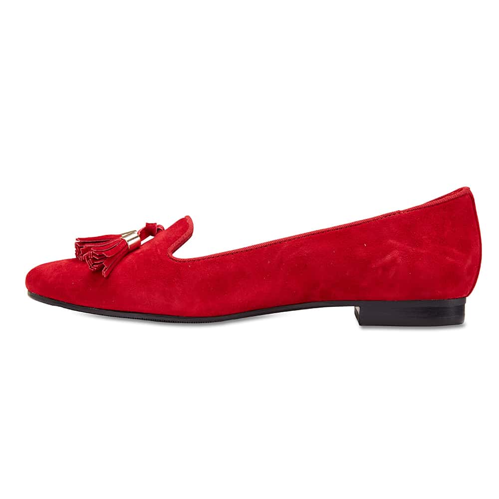 Taren Loafer in Red Suede