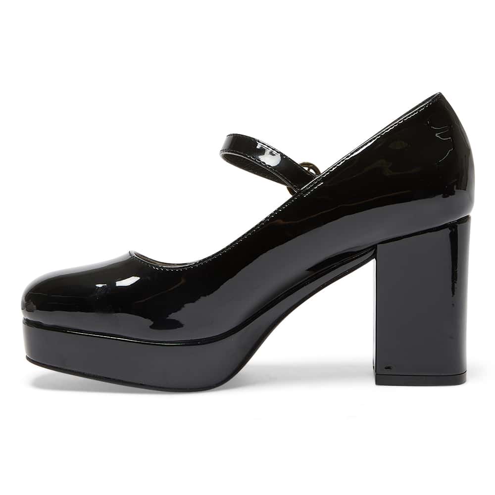 Tate Heel in Black Patent