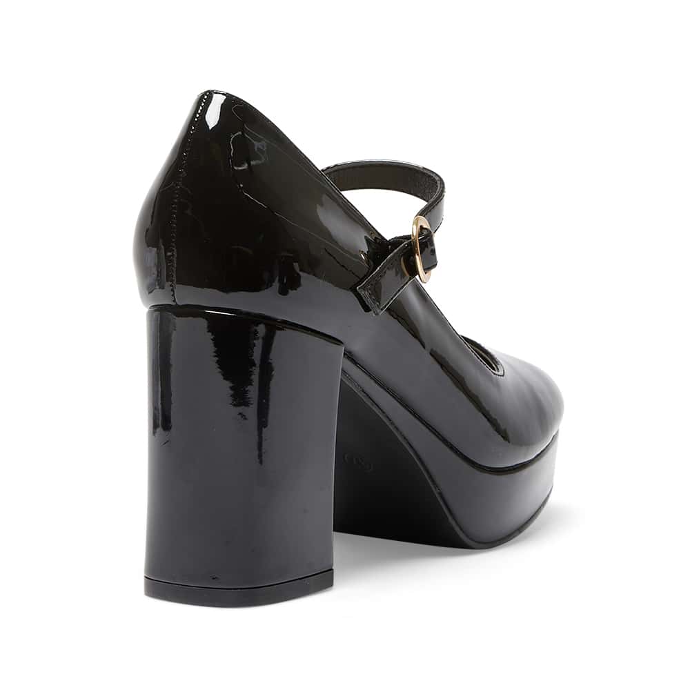 Tate Heel in Black Patent