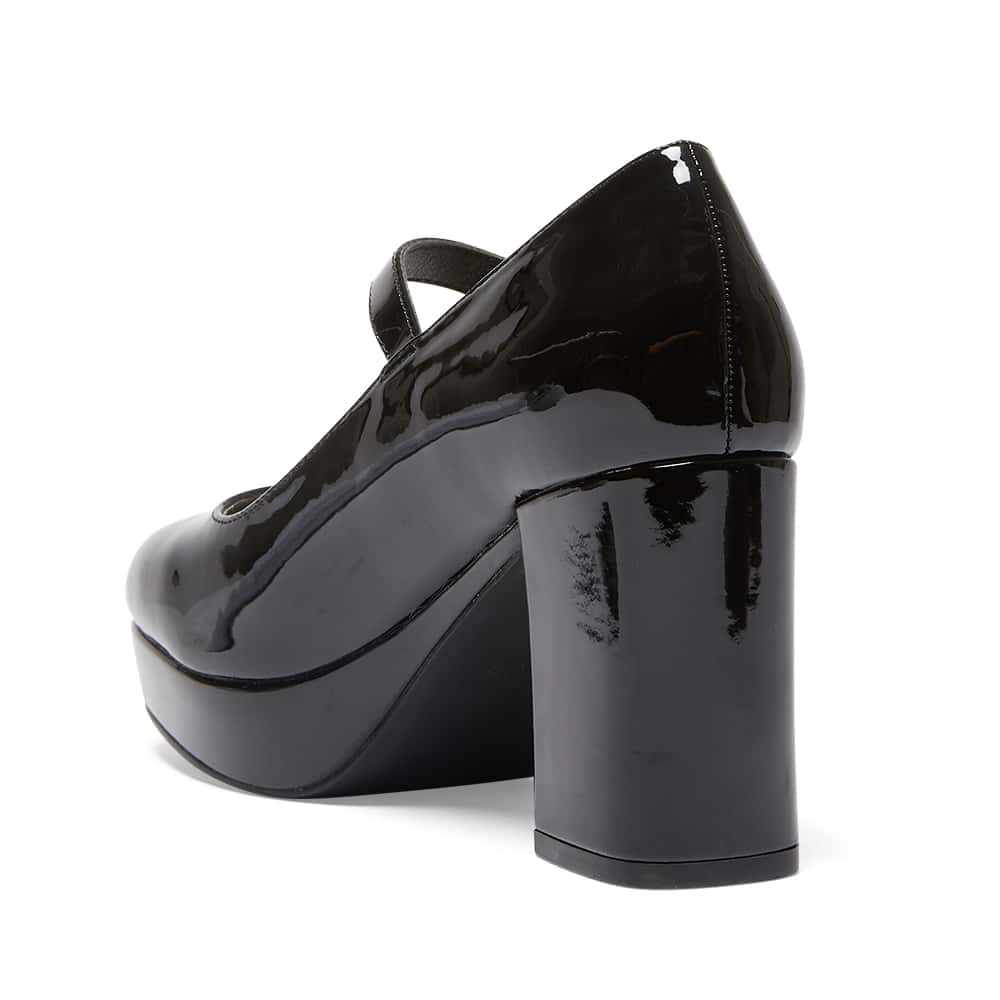 Tate Heel in Black Patent