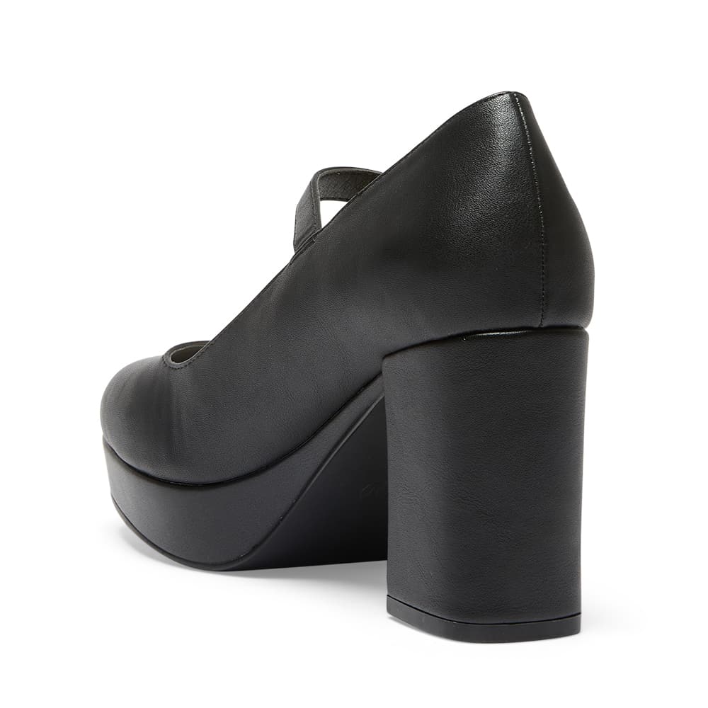 Tate Heel in Black Smooth