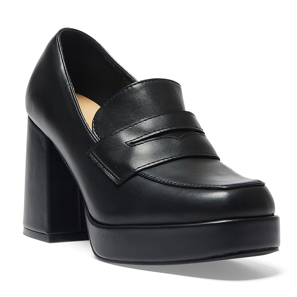 Tory Loafer in Black Smooth