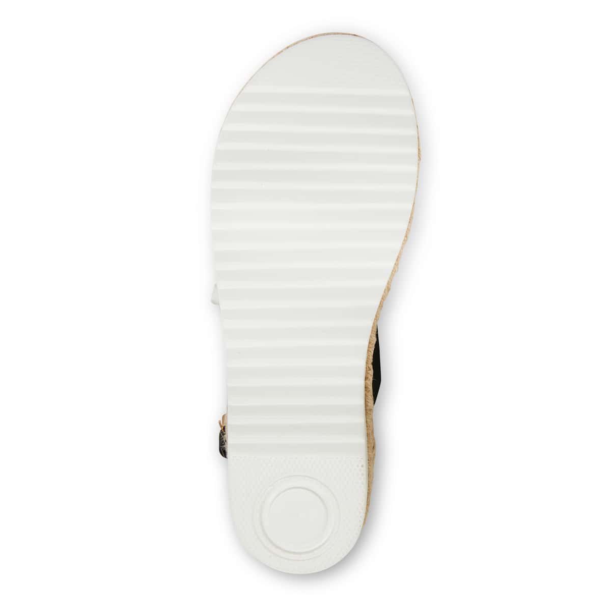 Wave Espadrille in Black Smooth
